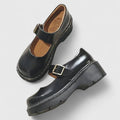 Aveline | Mary Jane in vera pelle con plateau