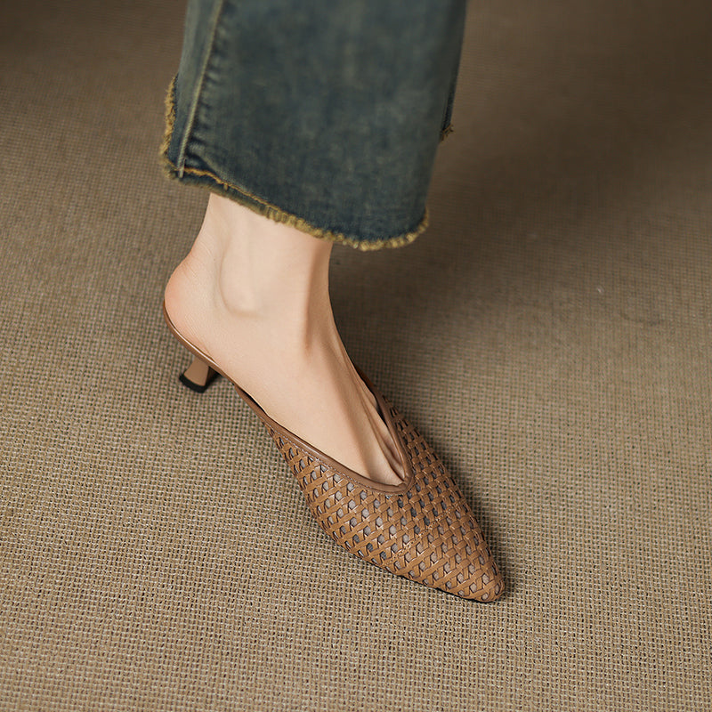 Zaina | Mules in vera pelle traforata