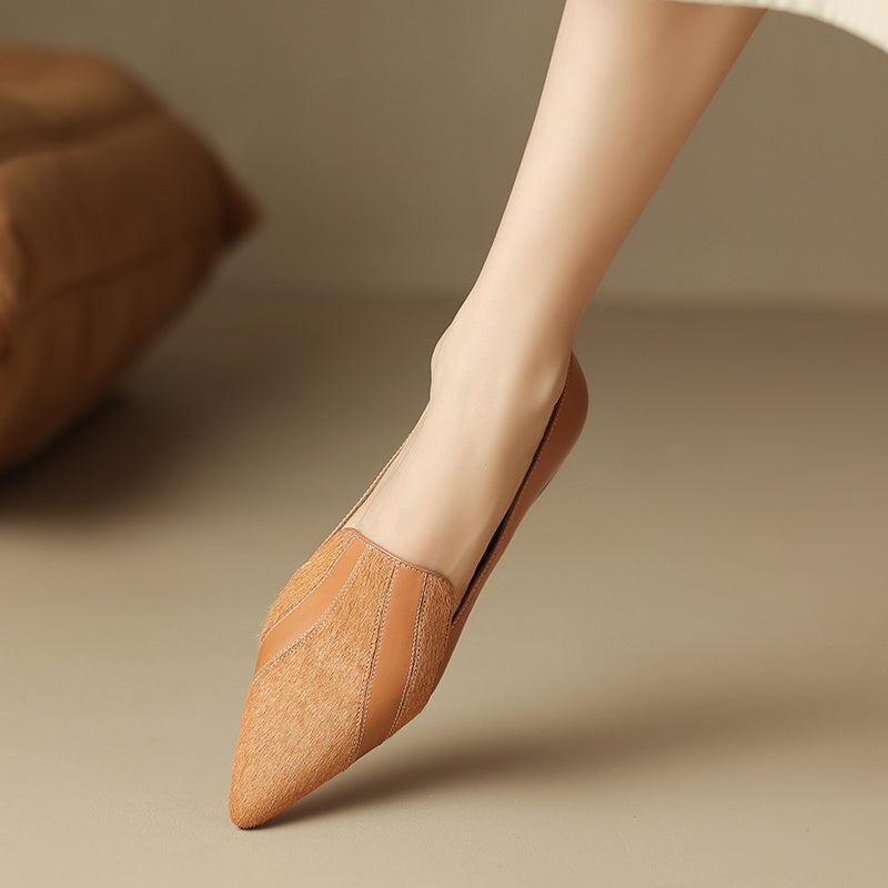 Kiara | Ballerine in vera pelle effetto cavallino