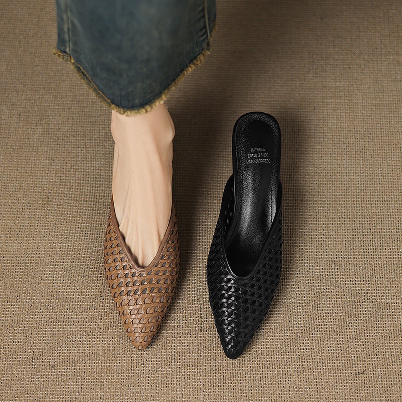 Zaina | Mules in vera pelle traforata