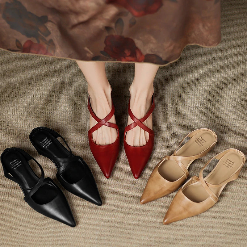 Pamela | Mules in vera pelle a punta