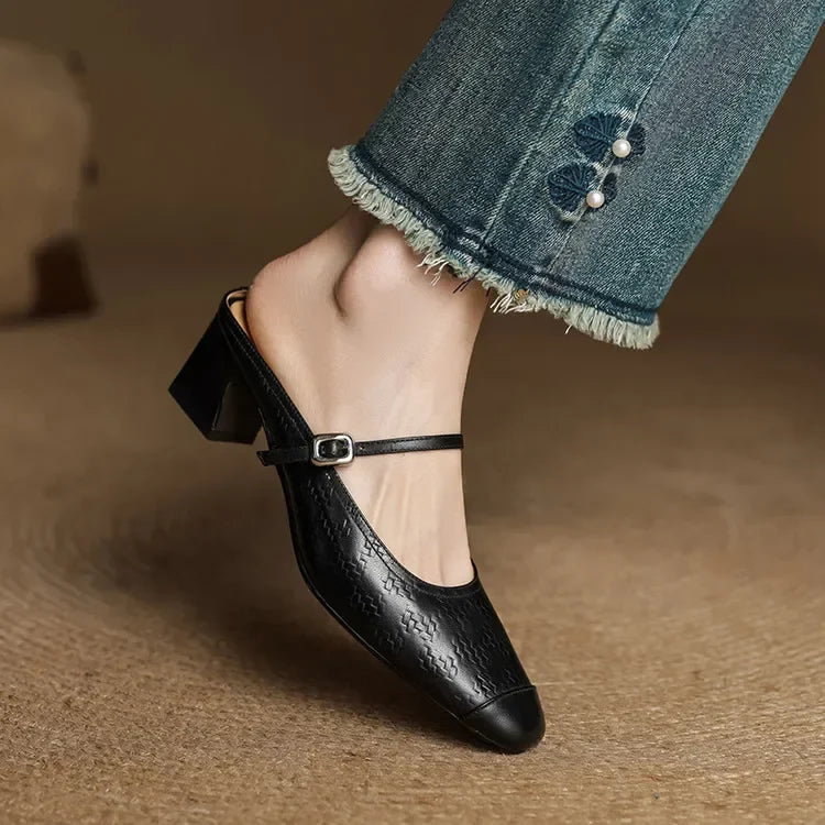 Becky | Mules Mary Jane in vera pelle