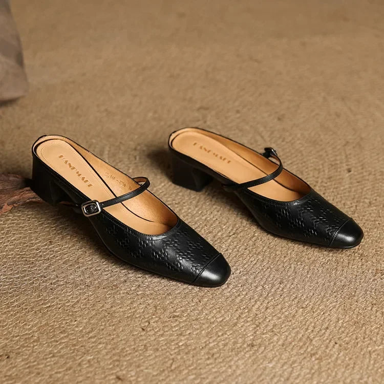Becky | Mules Mary Jane in vera pelle