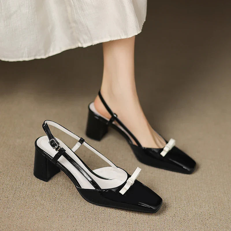 Milla | Décolleté slingback in vera pelle con fiocco