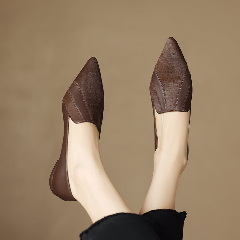 Kiara | Ballerine in vera pelle effetto cavallino