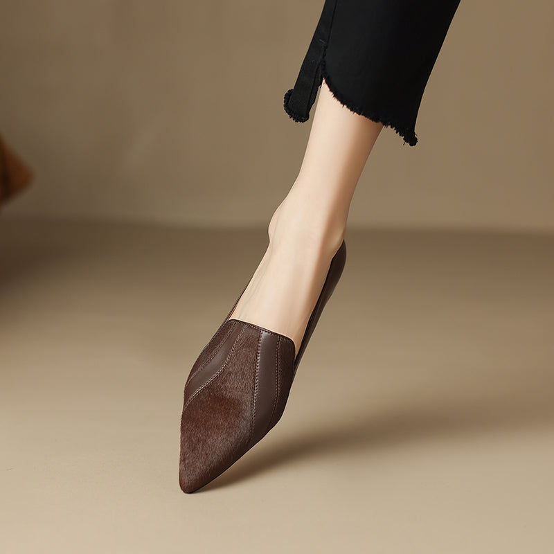Kiara | Ballerine in vera pelle effetto cavallino