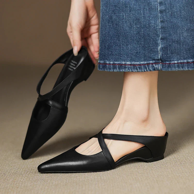 Pamela | Mules in vera pelle a punta