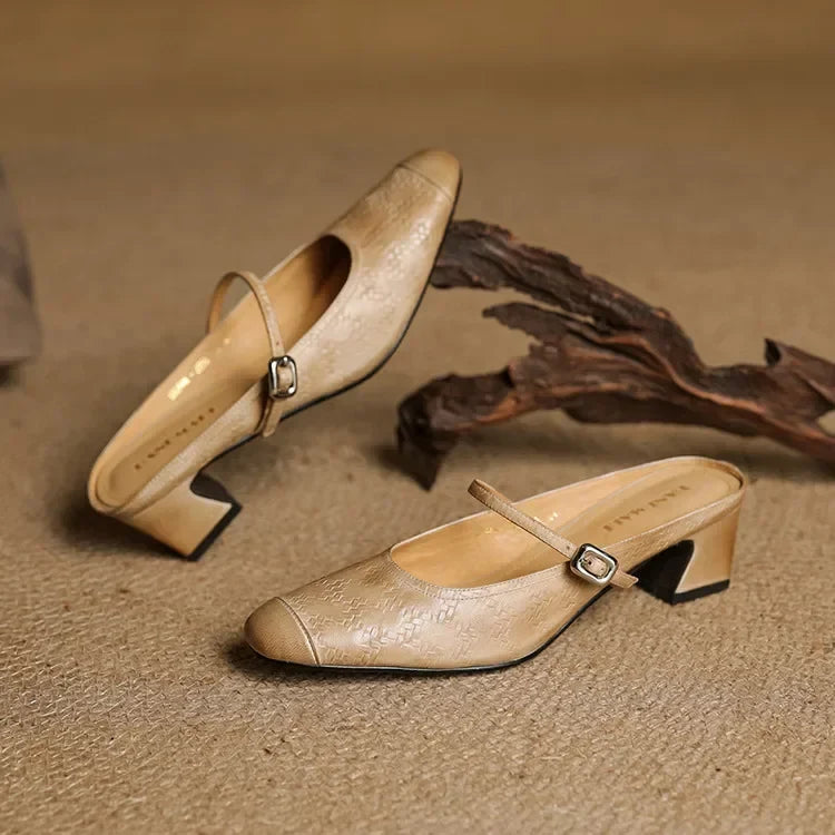 Becky | Mules Mary Jane in vera pelle