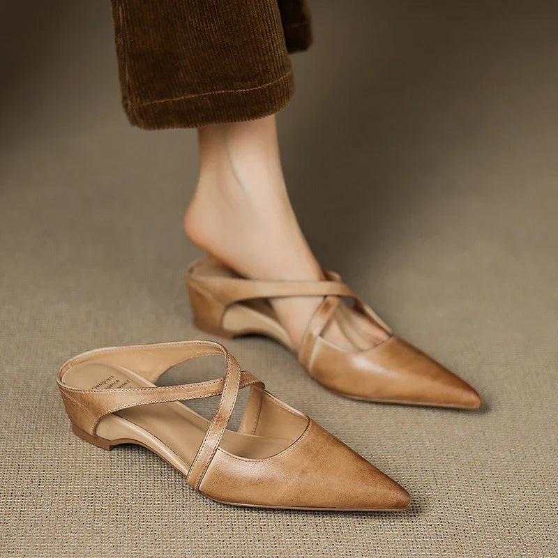 Pamela | Mules in vera pelle a punta