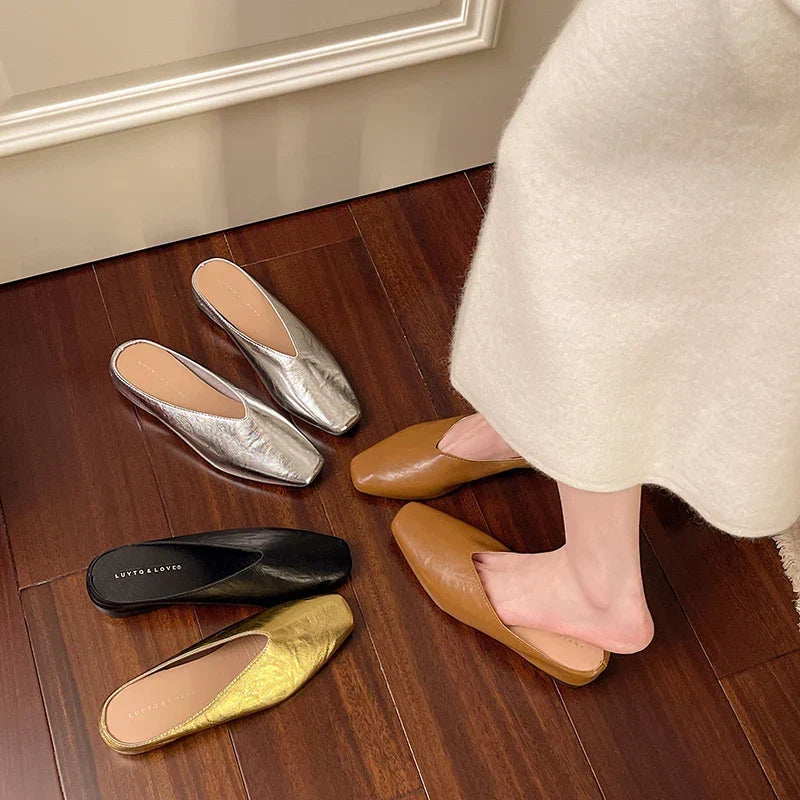 Lyra | Mules effetto metallizzato