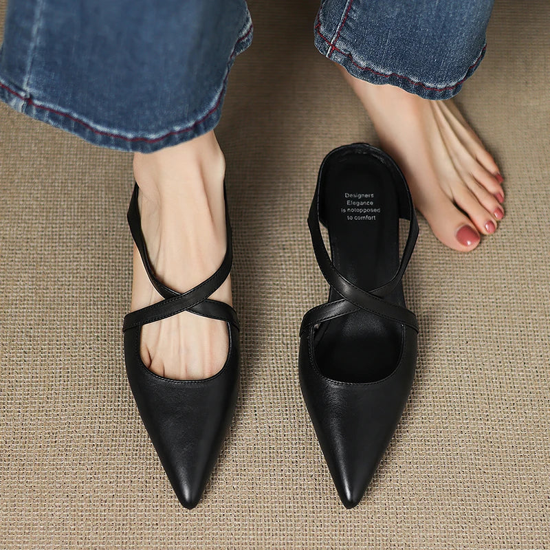 Pamela | Mules in vera pelle a punta