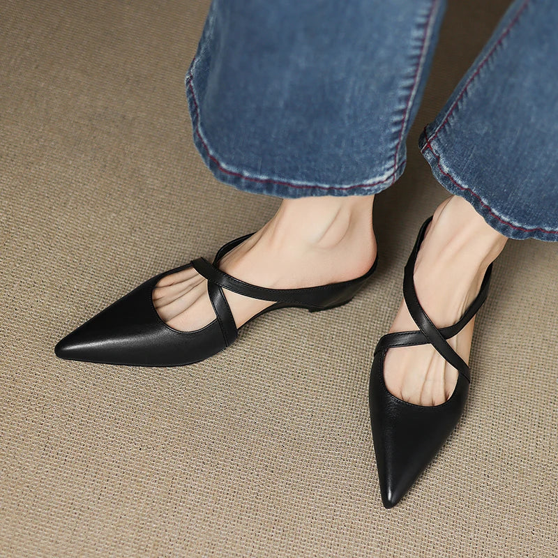 Pamela | Mules in vera pelle a punta