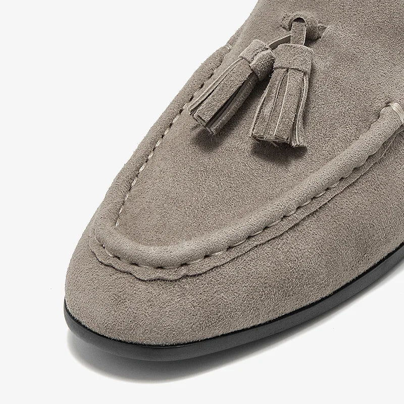 Vera | Mocassini in camoscio con nappa