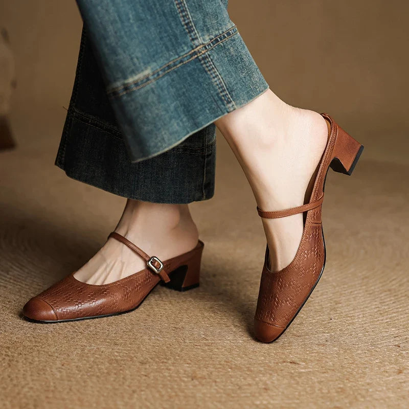Becky | Mules Mary Jane in vera pelle