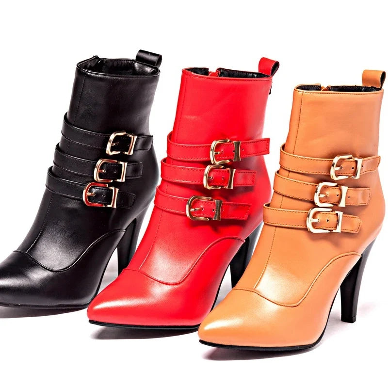 Arden – Stivaletti con tre cinturini e fibbie