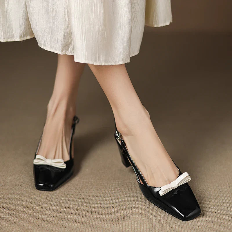 Milla | Décolleté slingback in vera pelle con fiocco