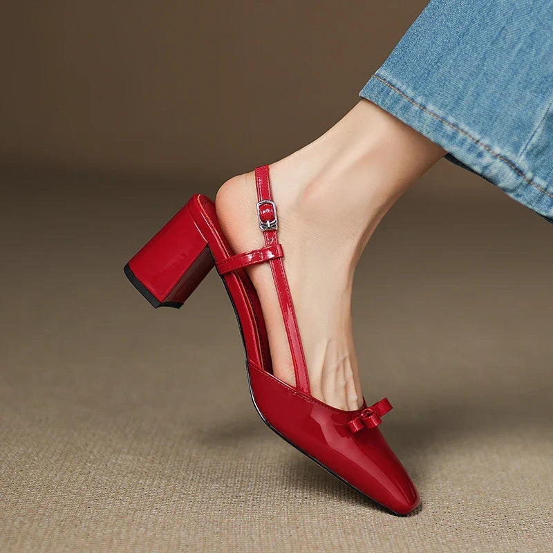 Milla | Décolleté slingback in vera pelle con fiocco