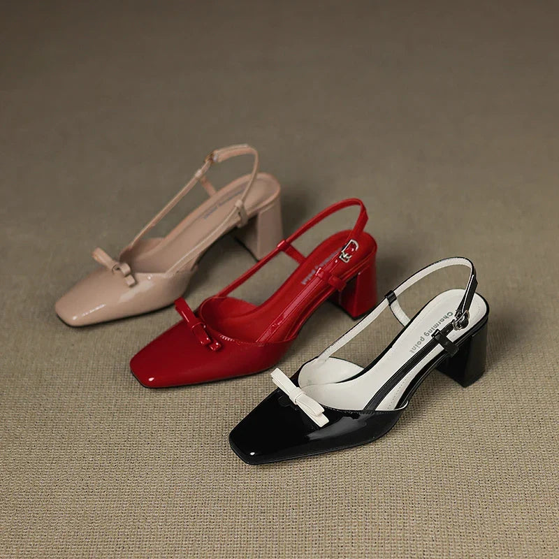 Milla | Décolleté slingback in vera pelle con fiocco