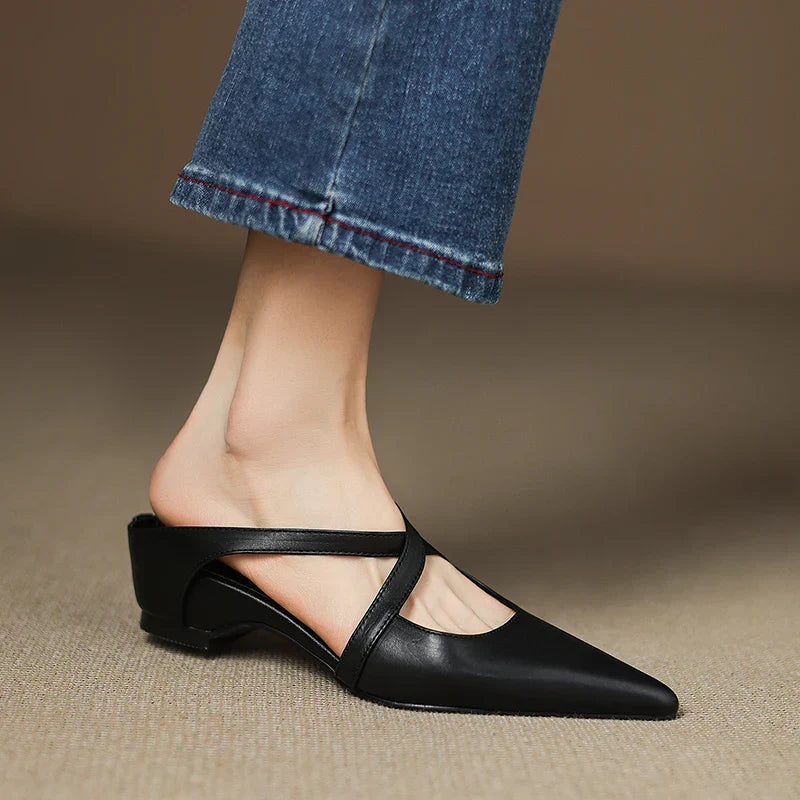 Pamela | Mules in vera pelle a punta