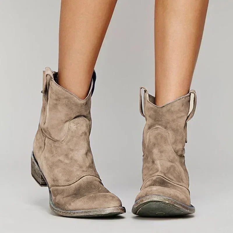 Wildflower – Stivali western effetto scamosciato vintage