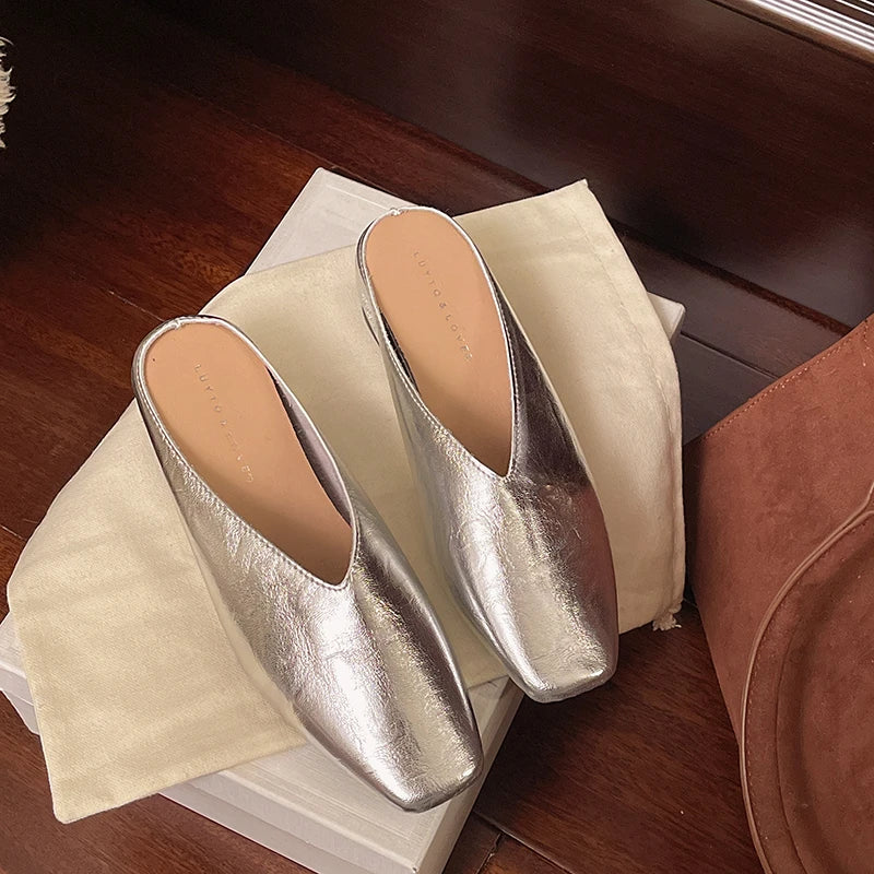 Lyra | Mules effetto metallizzato