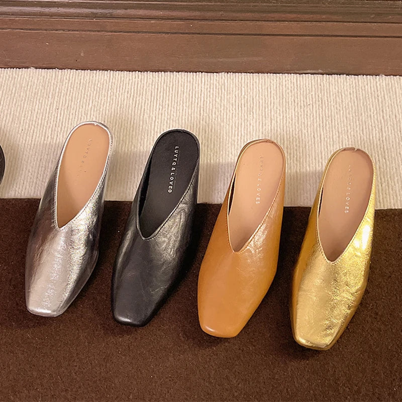 Lyra | Mules effetto metallizzato