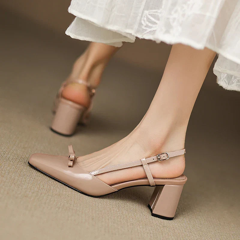 Milla | Décolleté slingback in vera pelle con fiocco