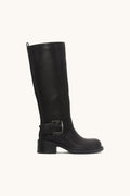 Stivali cavallerizzi neri con fibbia oversize