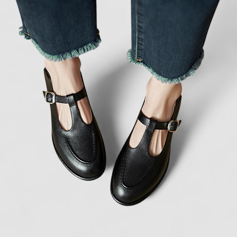 Amélie | Mary Jane brogue con tacco basso