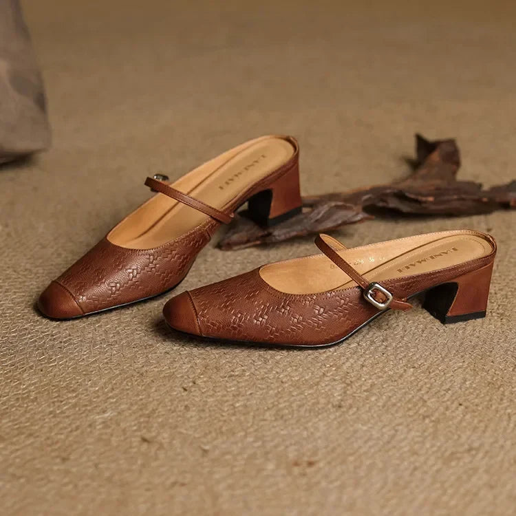 Becky | Mules Mary Jane in vera pelle