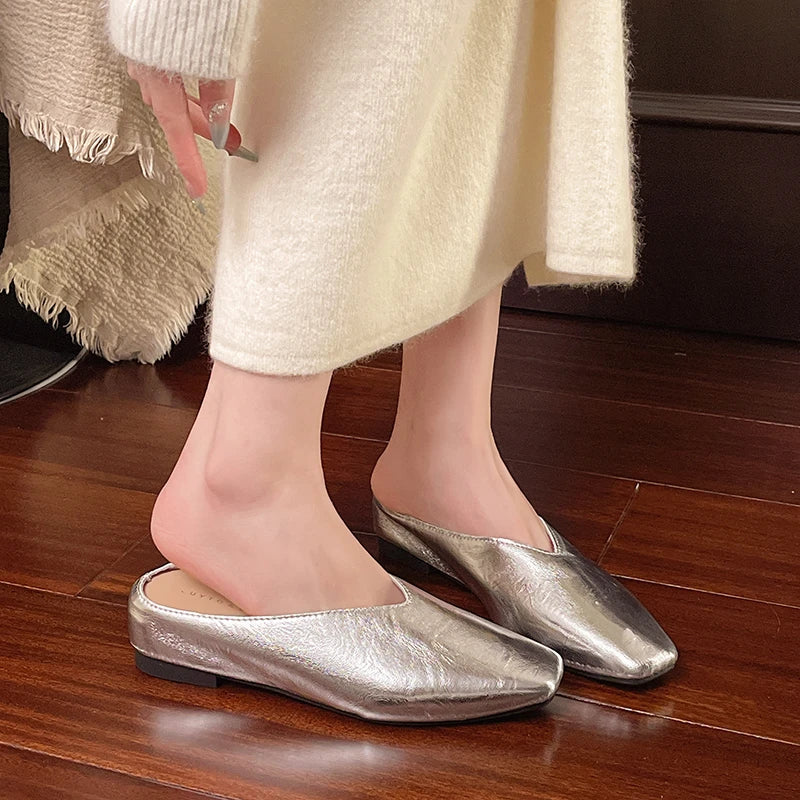 Lyra | Mules effetto metallizzato
