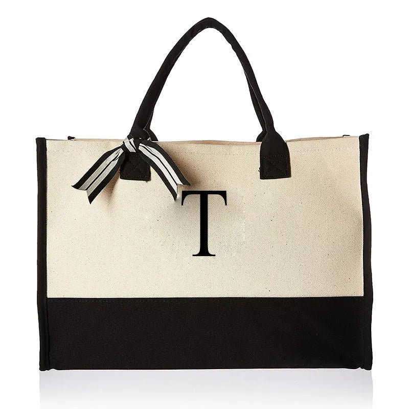 Personalized Initial Canvas Bag
