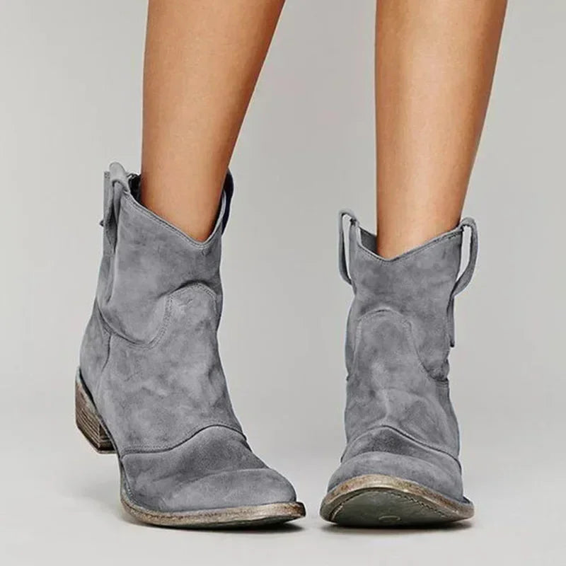 Wildflower – Stivali western effetto scamosciato vintage