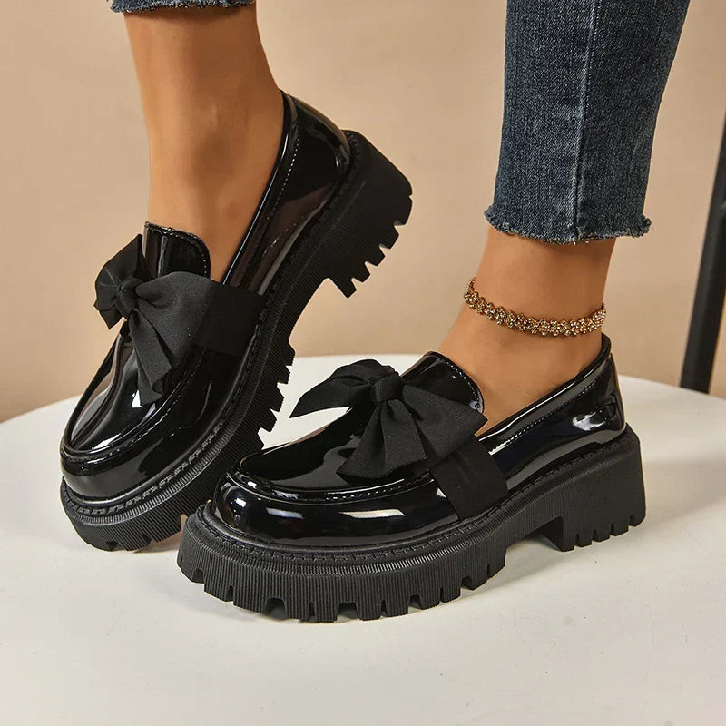 Nori | Scarpe con plateau e fiocco