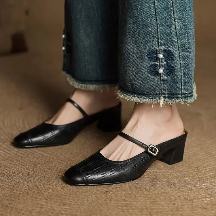 Becky | Mules Mary Jane in vera pelle