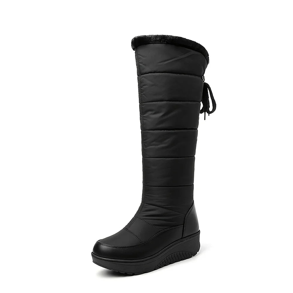 Aria – Stivali invernali con zeppa e fodera in pelliccia sintetica