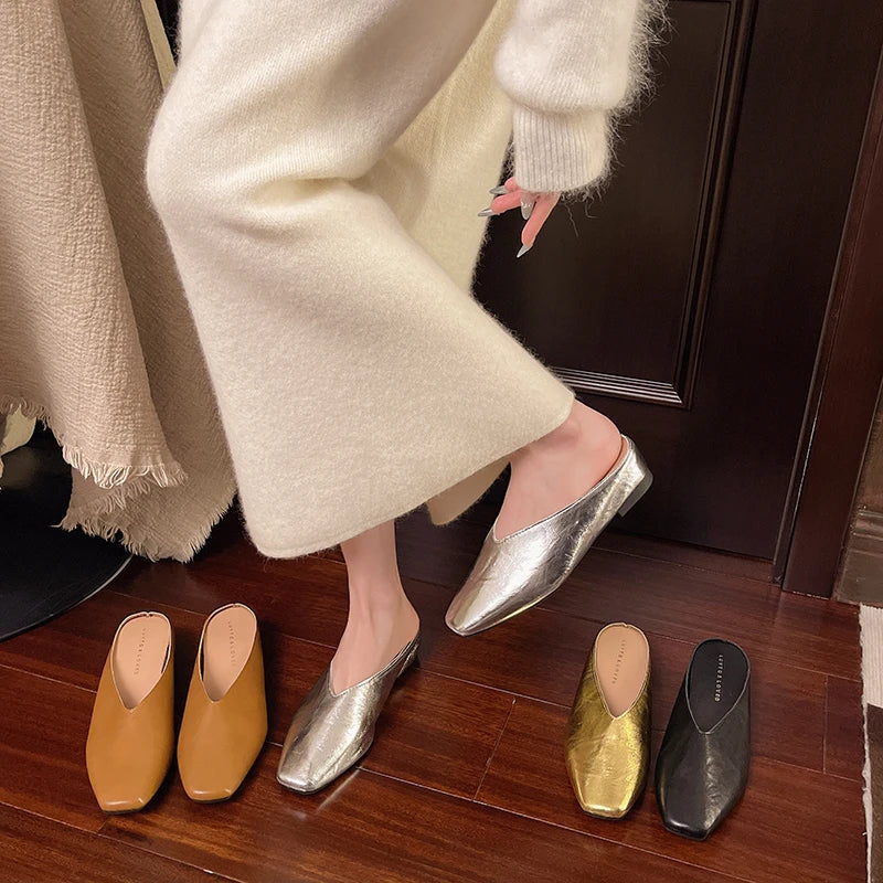 Lyra | Mules effetto metallizzato
