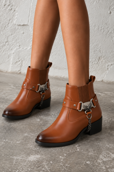 Anaïs – Stivaletti western effetto camoscio