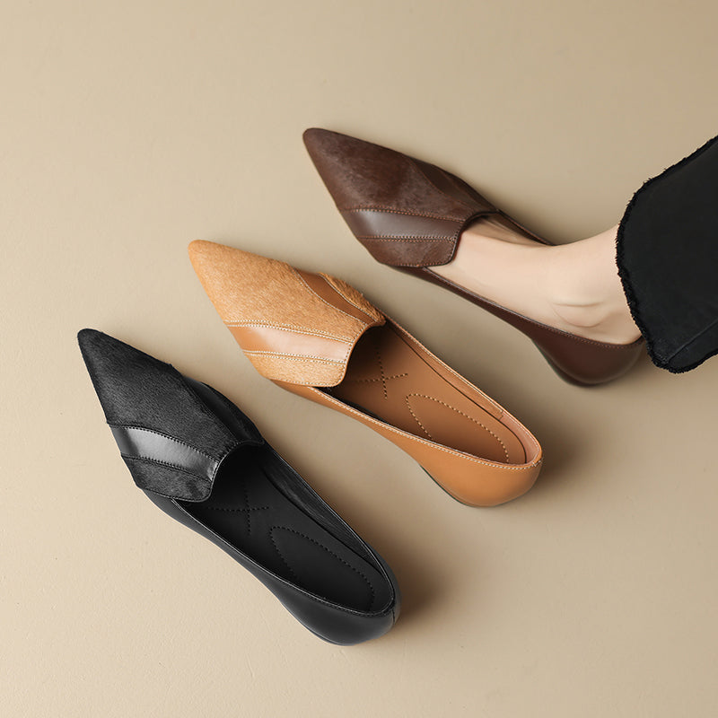 Kiara | Ballerine in vera pelle effetto cavallino