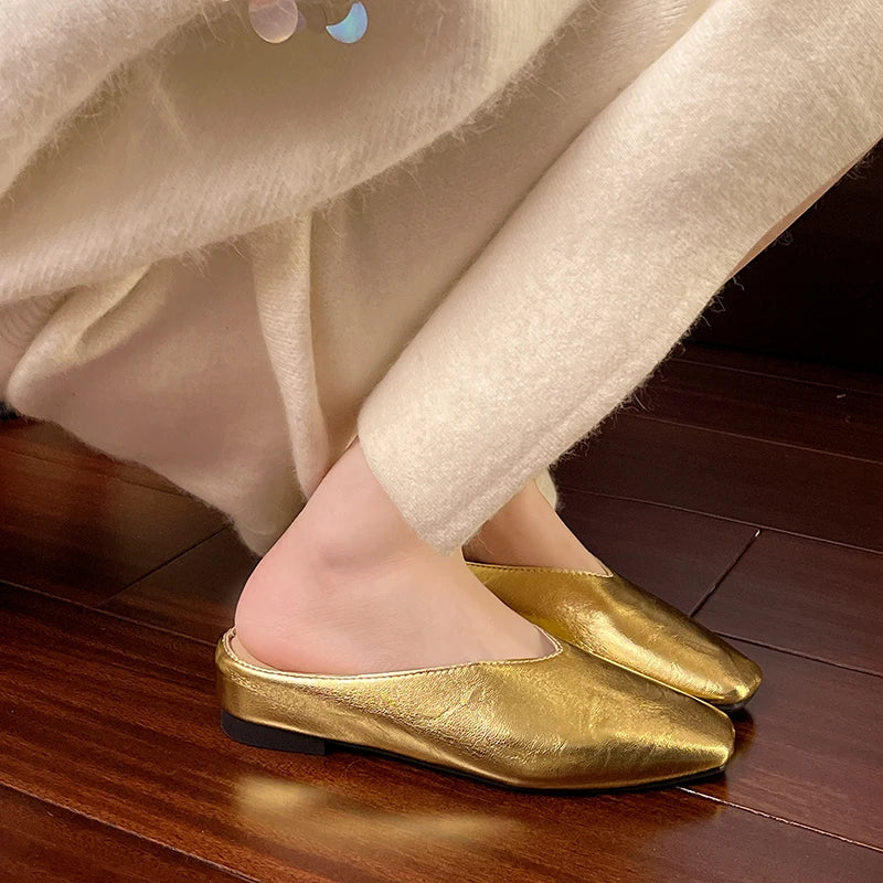 Lyra | Mules effetto metallizzato