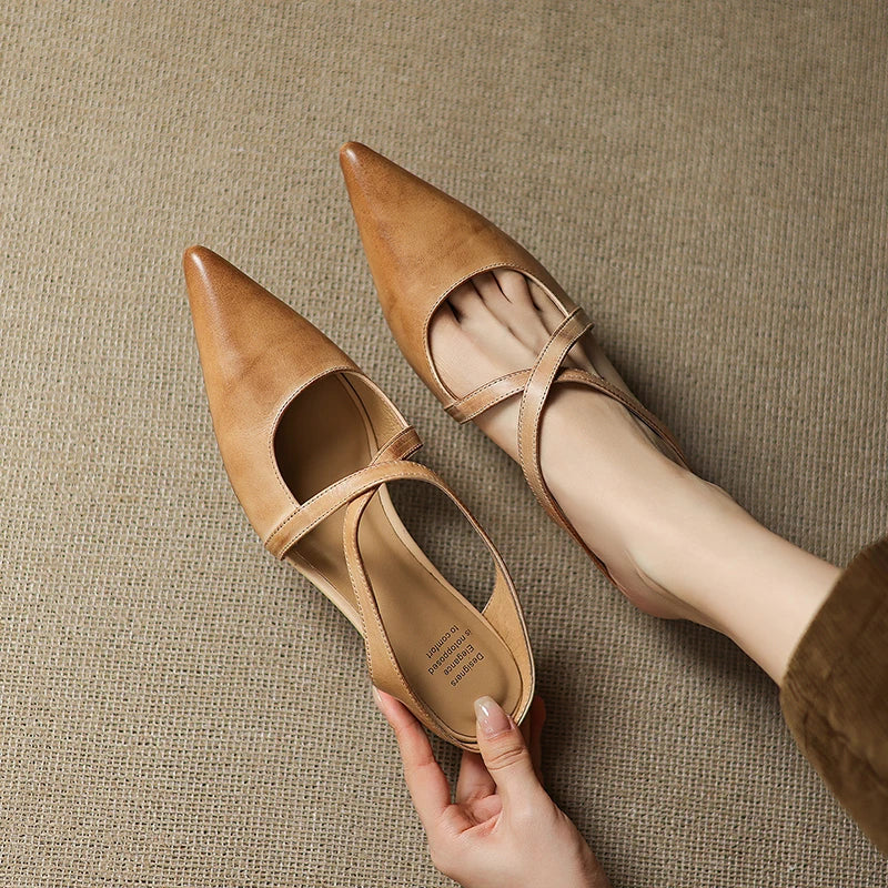Pamela | Mules in vera pelle a punta