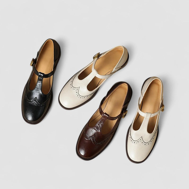 Margot | Scarpe con cinturino a T e traforature