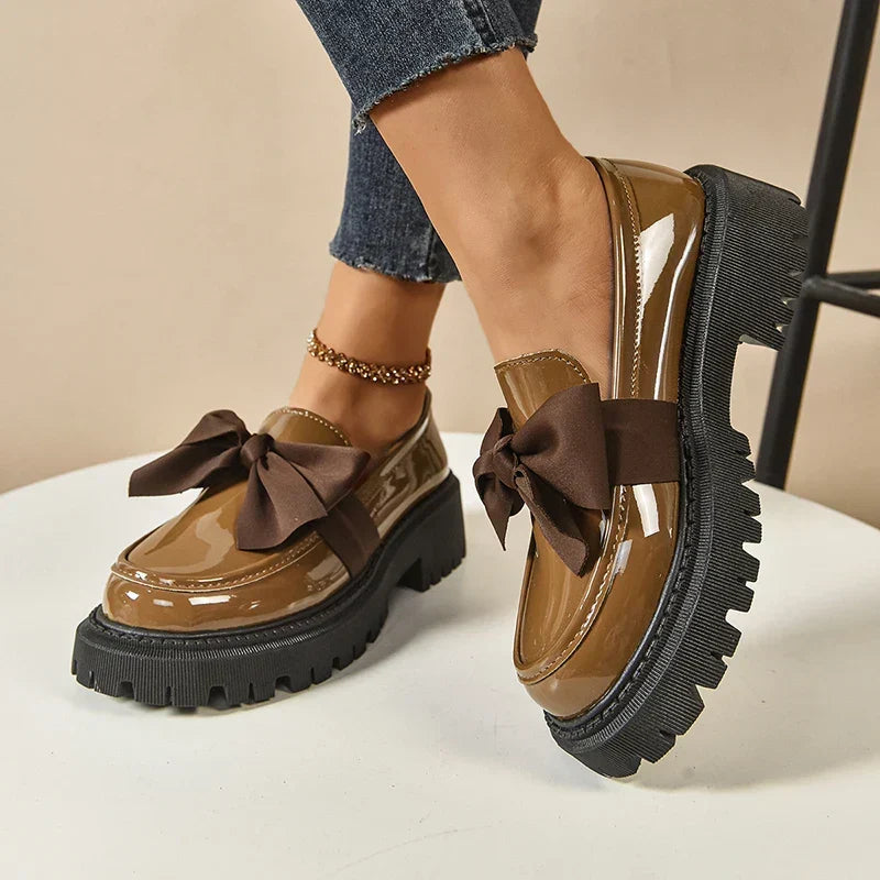 Nori | Scarpe con plateau e fiocco