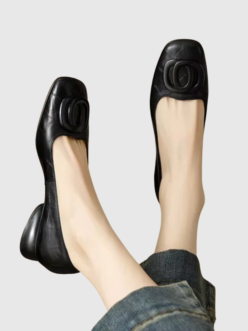 Margot | Ballerine in vera pelle a punta quadrata