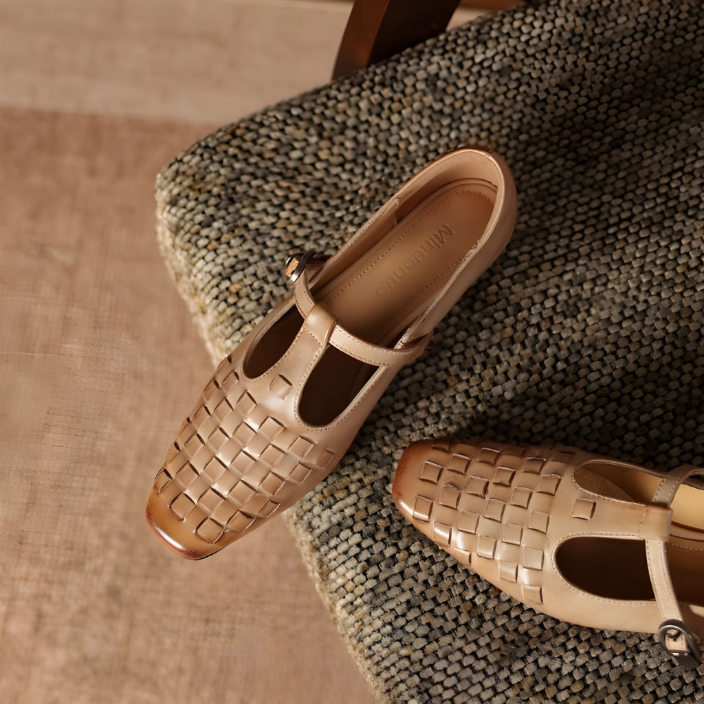Murel | Mary Jane in vera pelle intrecciata