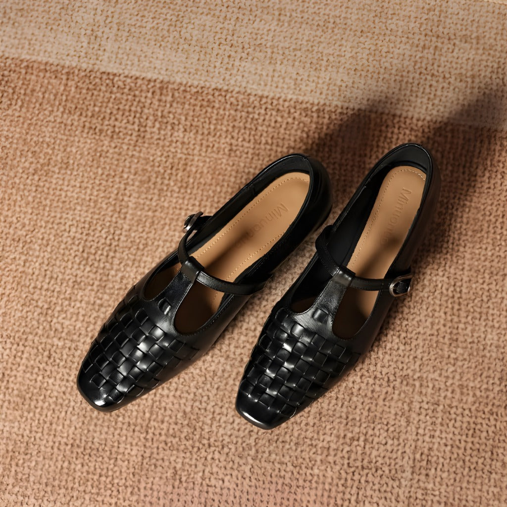 Murel | Mary Jane in vera pelle intrecciata