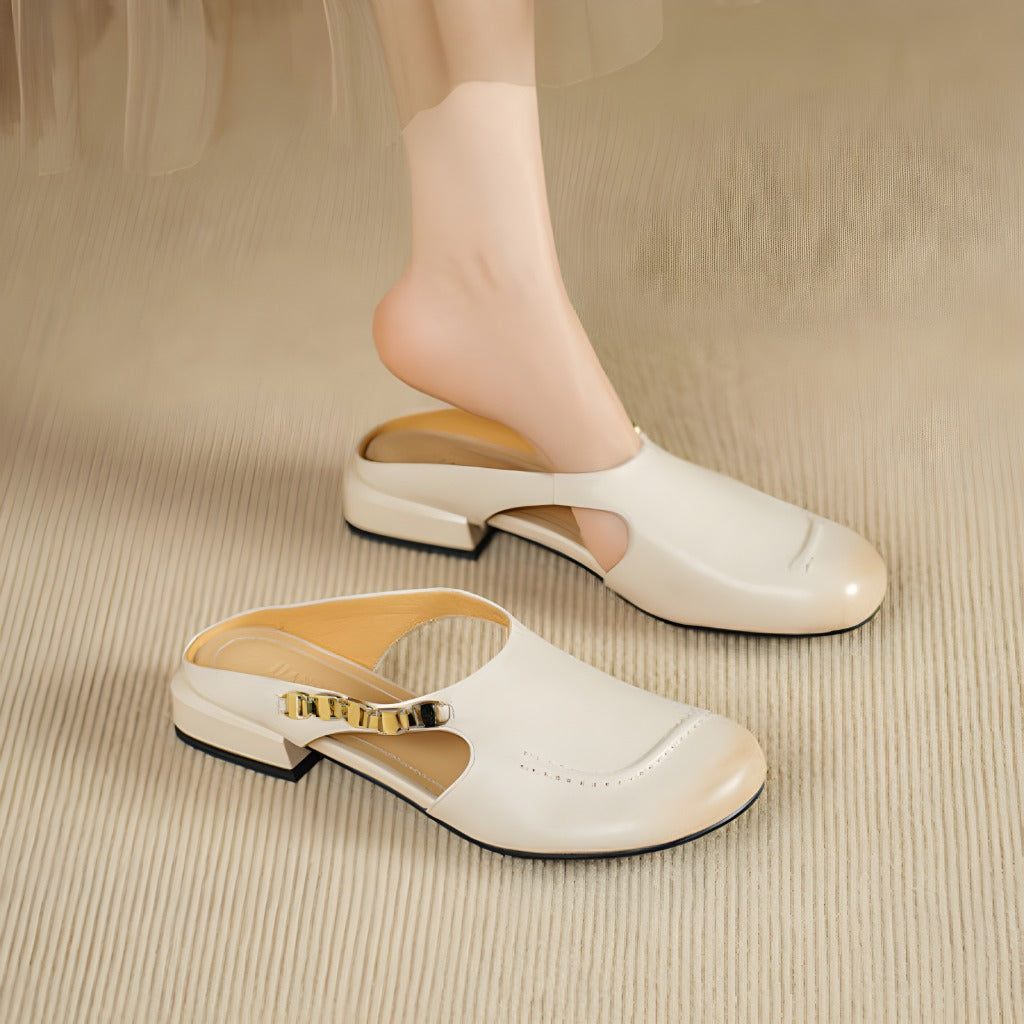 Galia | Mules in vera pelle con catena