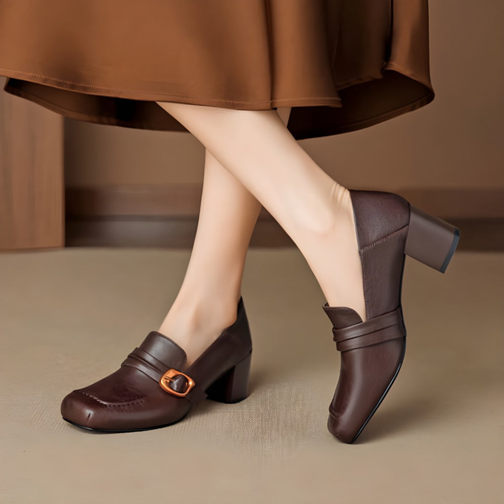 Sazia | Mocassini in vera pelle con tacco