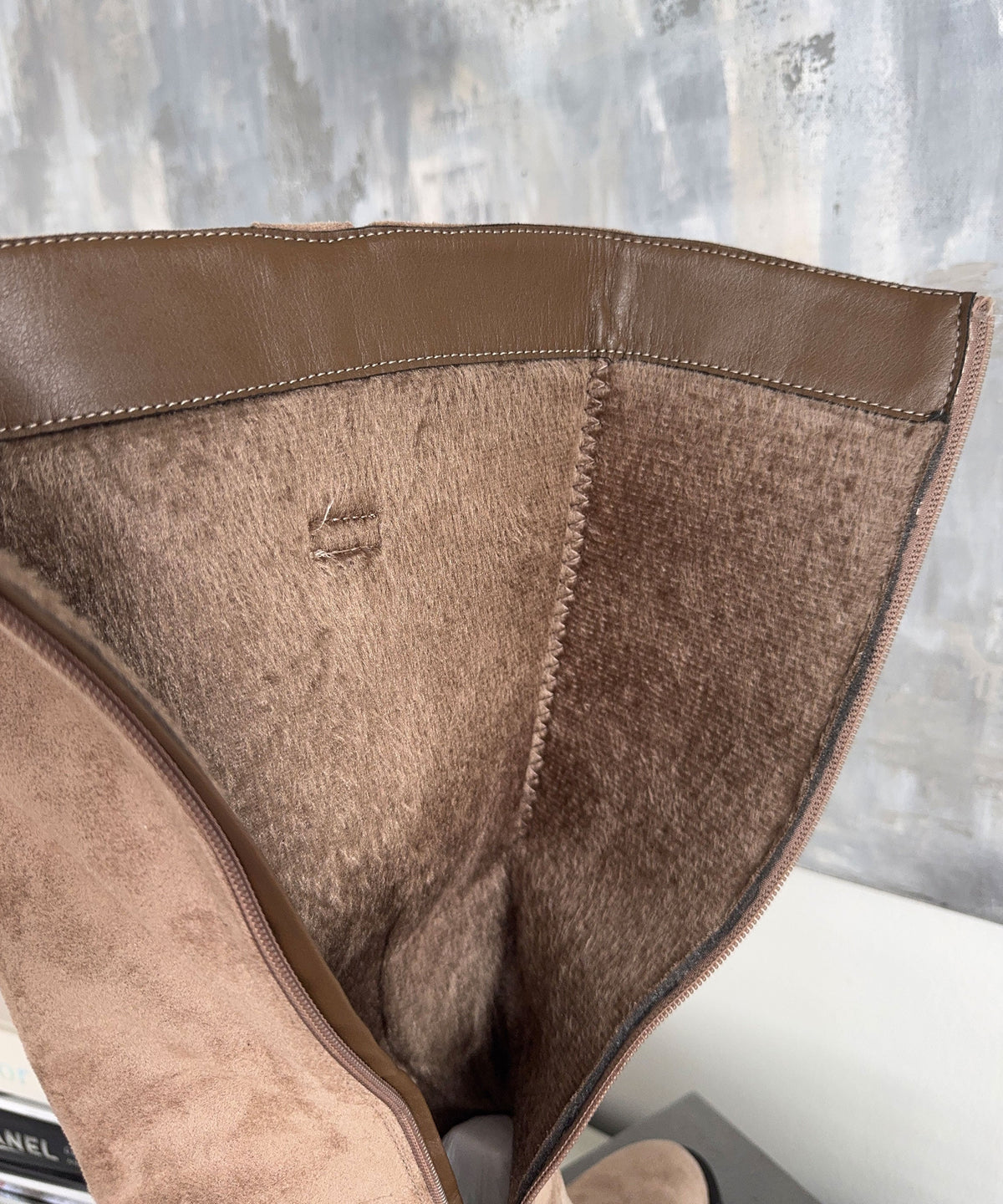 Mena | Stivali foderati con tacco 8 cm beige