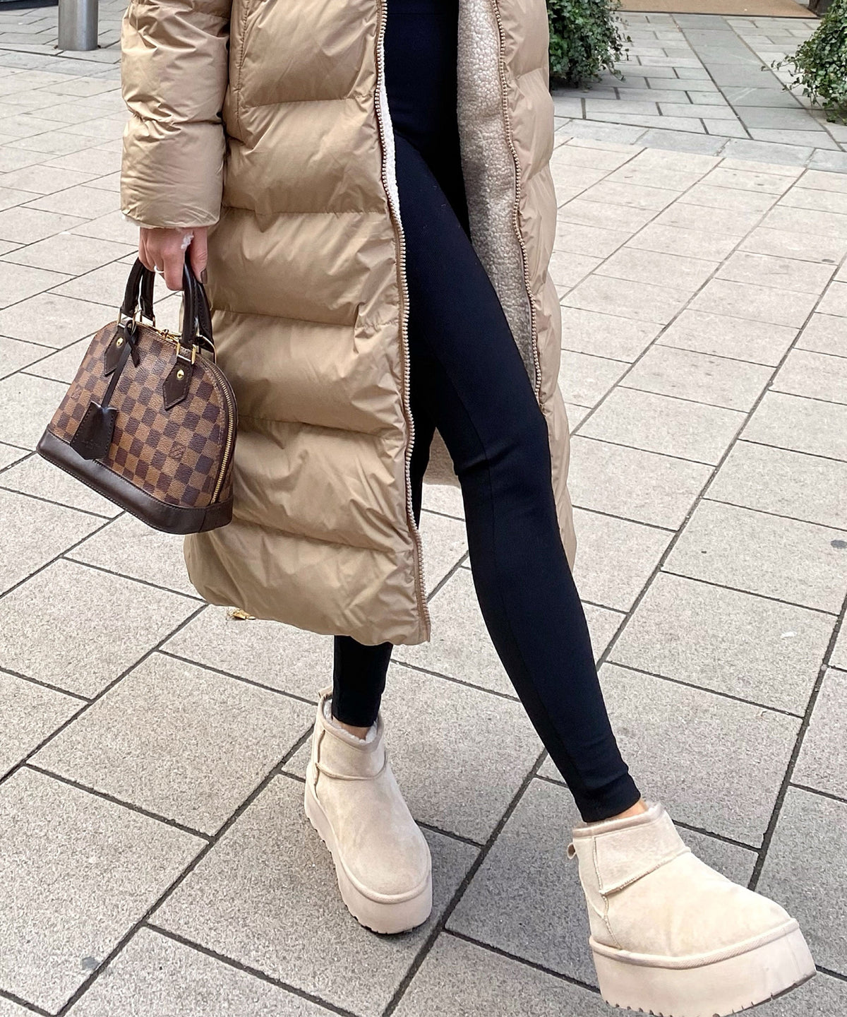 Nina | Stivaletti con plateau foderati beige